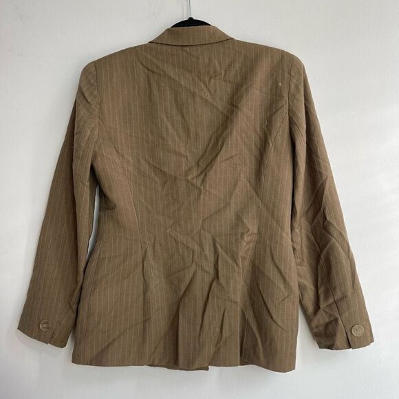 Jones New York Women's Suit Jacket Double Breasted Stripe Brown Size 6 - Picture 4 of 6